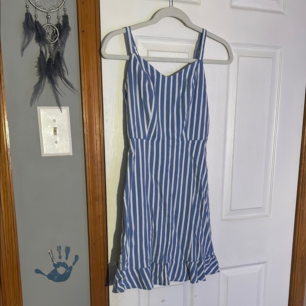 Old Navy Blue and White Striped Mini Dress
